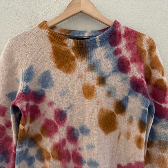 The Elder Stateman Cashmere Sweater Small Tie Dye Watercolor Luxury Designer USA - Picture 5 of 11